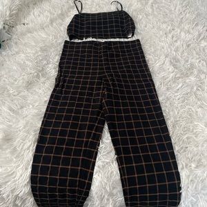 Crop top two piece jump suit